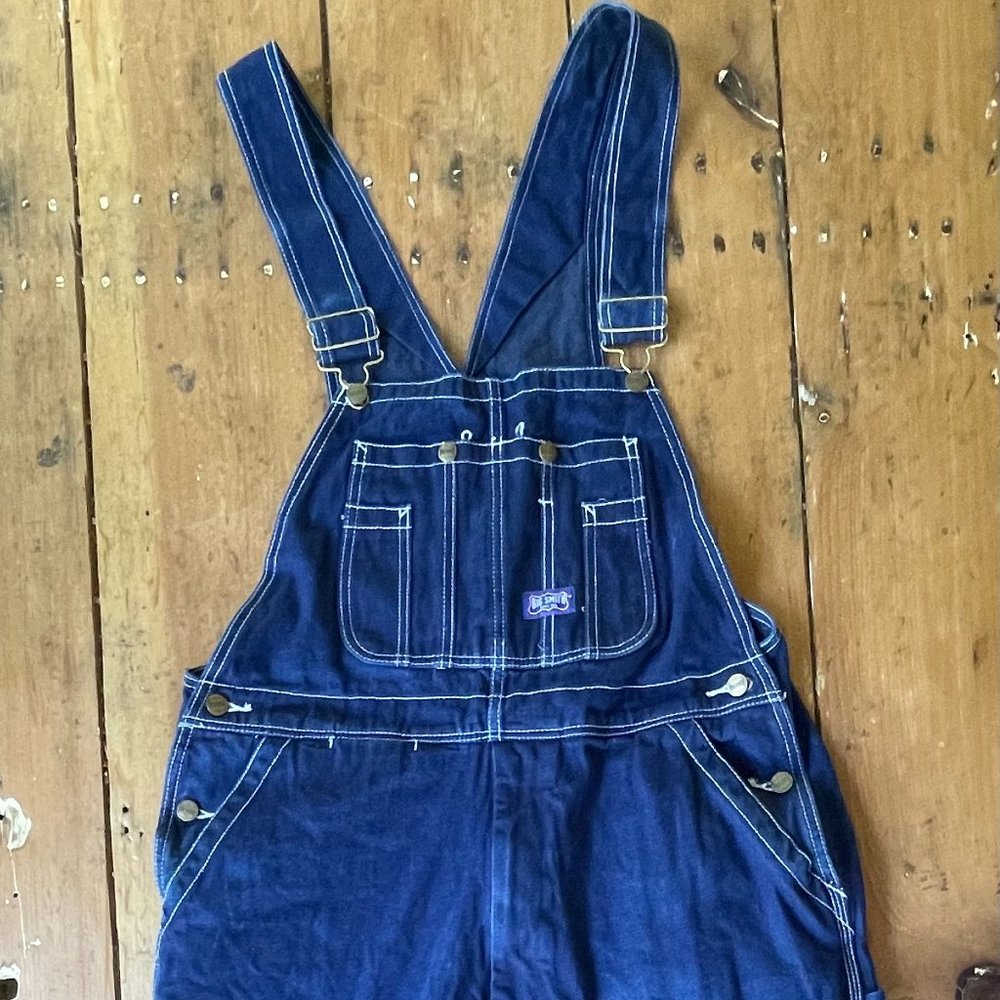 Vintage 80s BIG SMITH dark blue denim Overalls Size 36 x 30